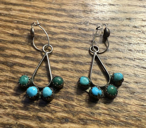Blue/Green Hoop Earrings