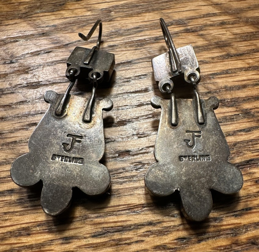 Chicklet Dangler Turquoise Earrings