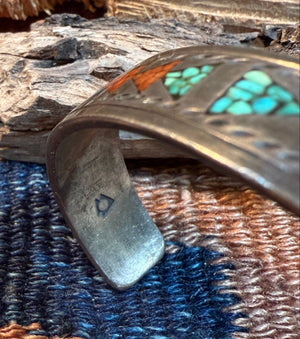 Chip Inlay Turquoise Cuff