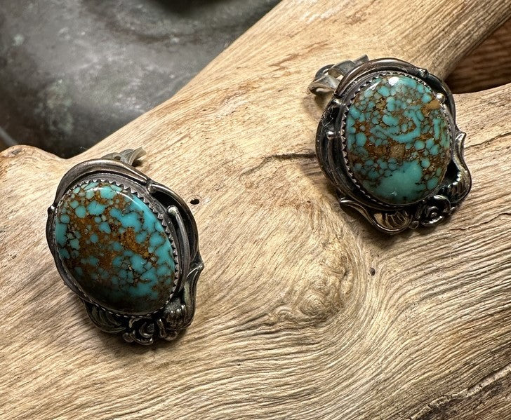 Clip Back Turquoise Earrings