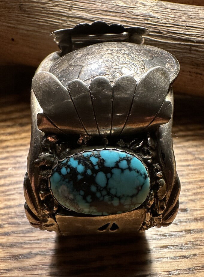Coin Turquoise Bear Claw Bracelet