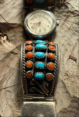 Coral & Turquoise Watch with Band