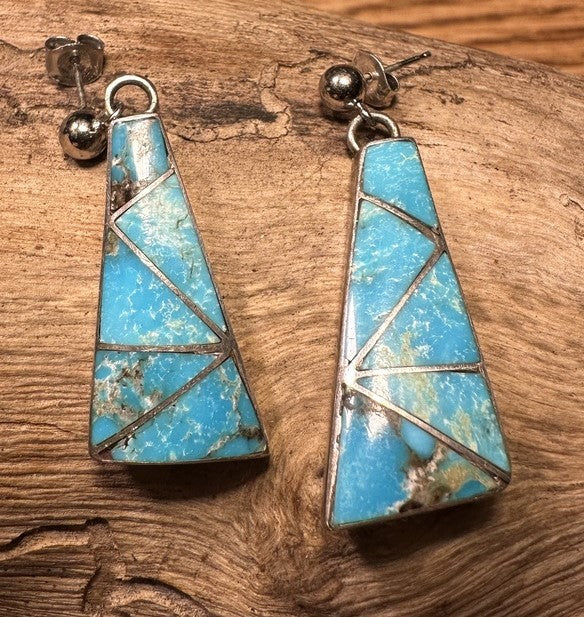 Dangler Blue Gem Earrings