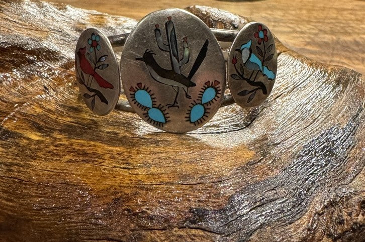 Zuni Turquoise Inlay Bracelet 