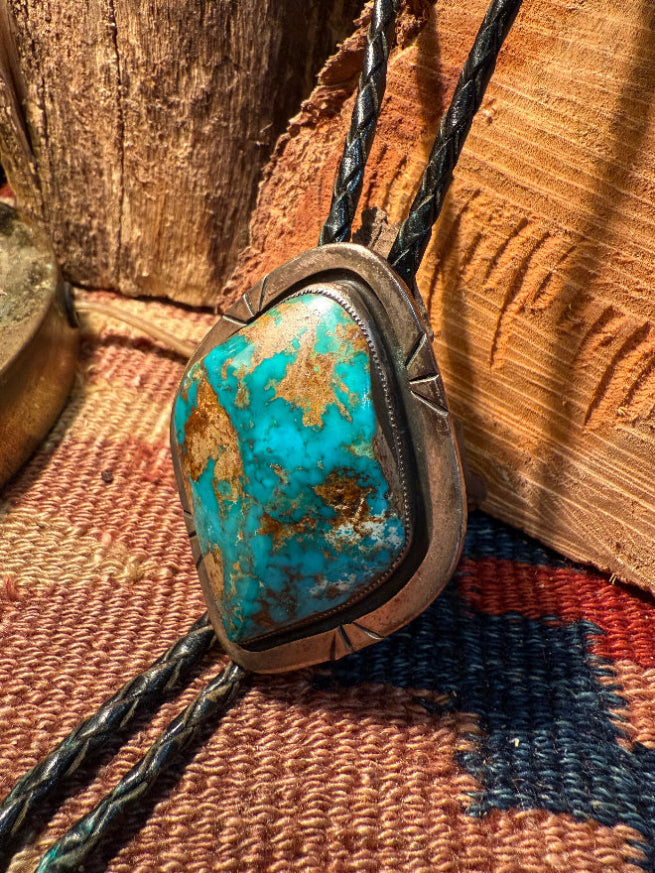Diamond Pendant Turquoise Bolo Tie