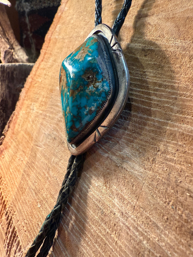 Diamond Pendant Turquoise Bolo Tie