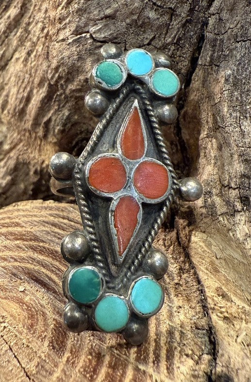 Dishta Turquoise Coral Ring