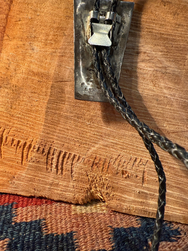 E Spencer Turquoise Cluster Bolo Tie