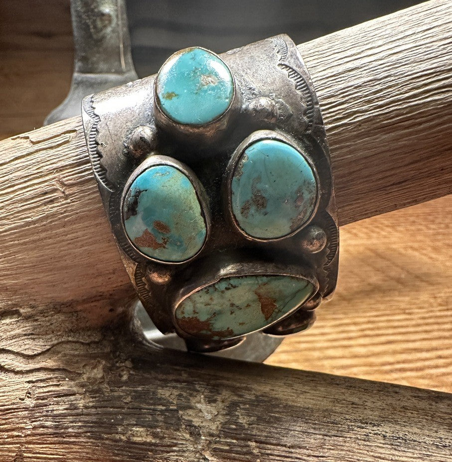 Early Seven Stone Navajo Cuff Bracelet 