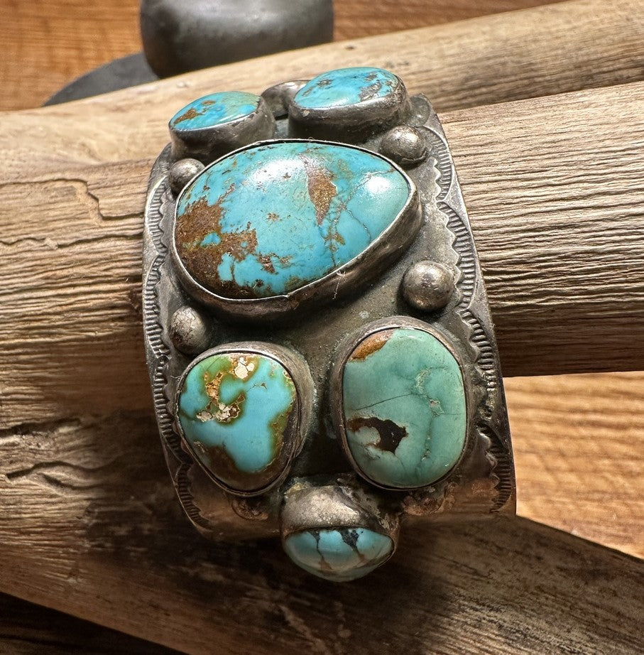 Early Seven Stone Navajo Cuff Bracelet 