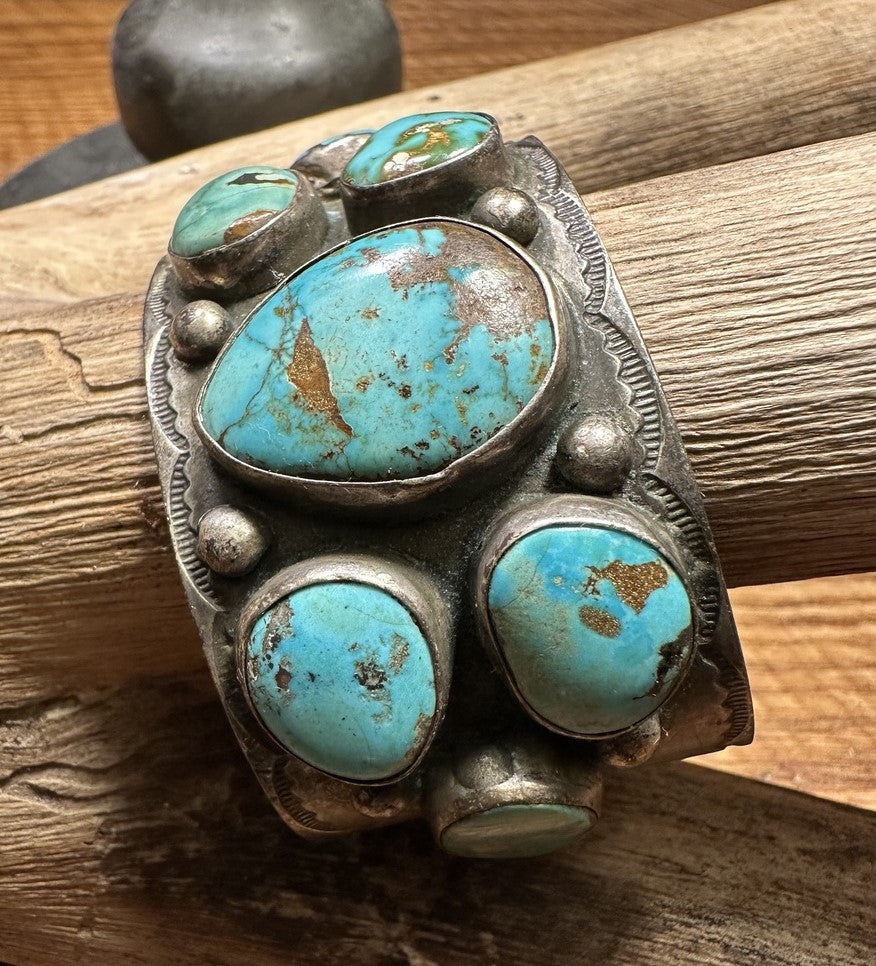 Early Seven Stone Navajo Cuff Bracelet 