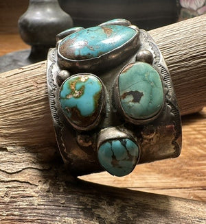Early Seven Stone Navajo Cuff Bracelet 