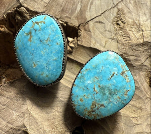 Esther Wood Turquoise Earrings