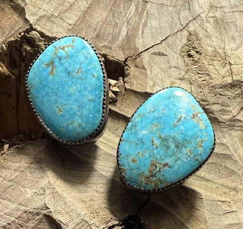 Esther Wood Turquoise Earrings