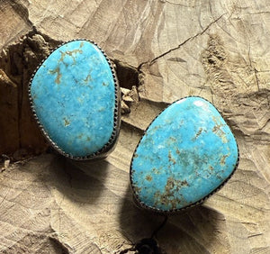 Esther Wood Turquoise Earrings