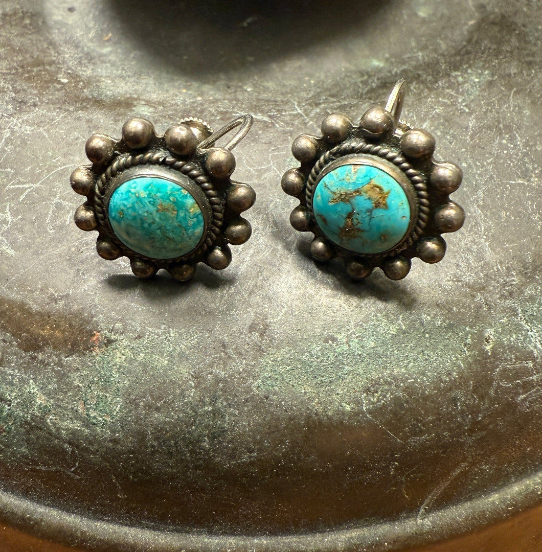 Flower-Turquoise-Earrings