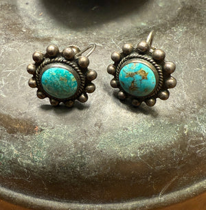 Flower-Turquoise-Earrings