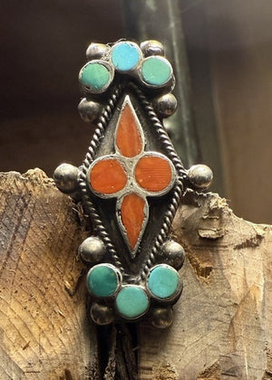 Frank Dishta Turquoise Coral Ring
