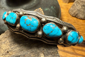 Fred Thompson 7-Stone Morenci Turquoise Cuff