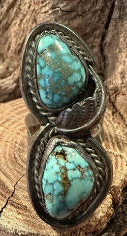 Greenish Web Turquoise Ring