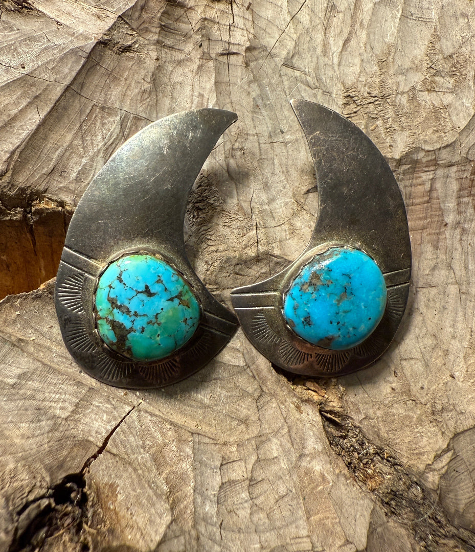 Half Moon Turquoise Earrings