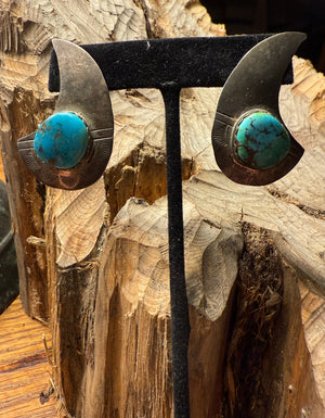 Half Moon Turquoise Earrings