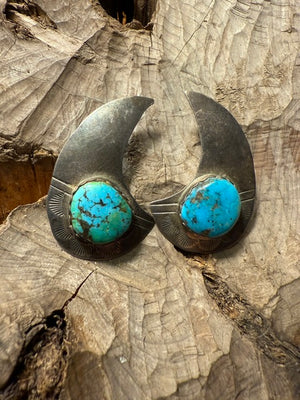 Half Moon Turquoise Earrings