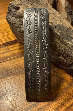 Hand Stamped Silver Barrette