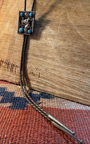 Horse Head Turquoise Bolo Tie