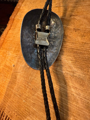 Turquoise & Coral Silver Bolo Tie [SG-282]
