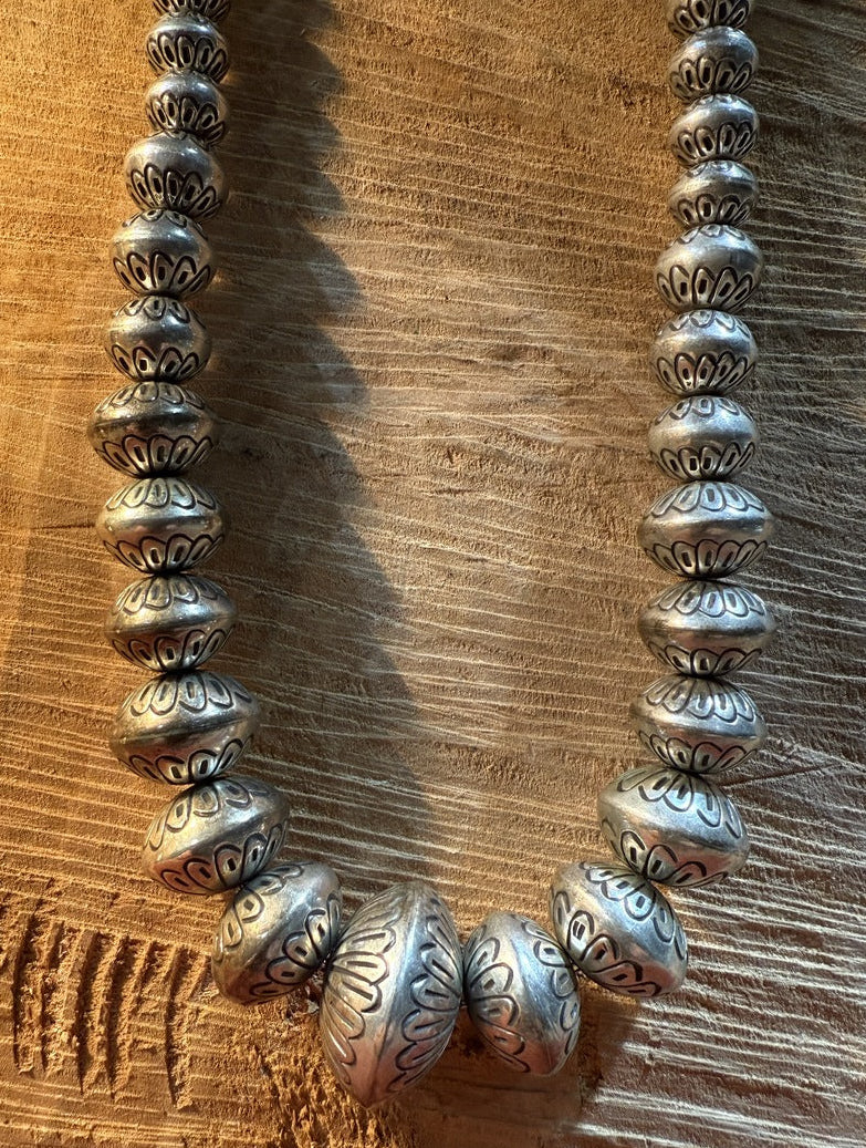 Ingot Silver Bead Necklace