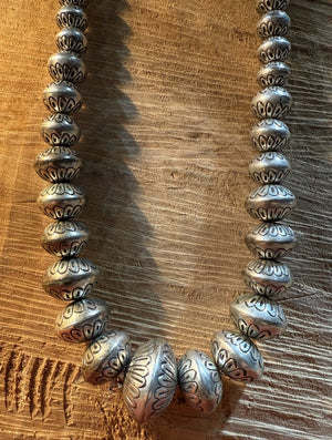 Ingot Silver Bead Necklace