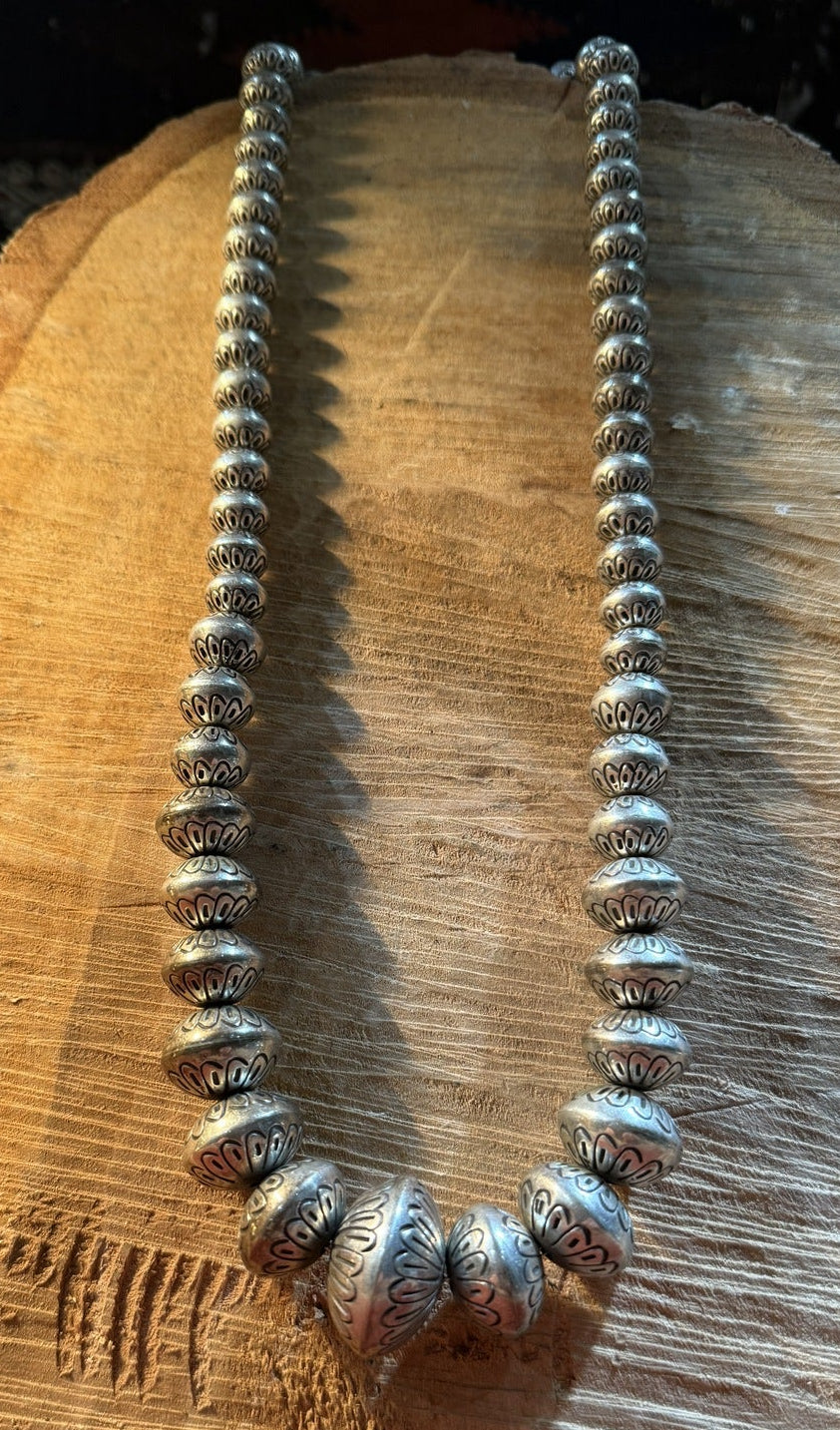 Ingot Silver Bead Necklace