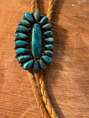 Jonah Wood Turquoise Bolo Tie