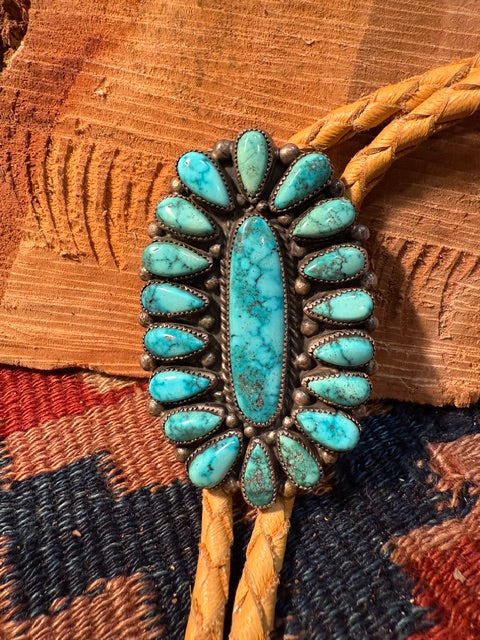 Jonah Wood Turquoise Bolo Tie