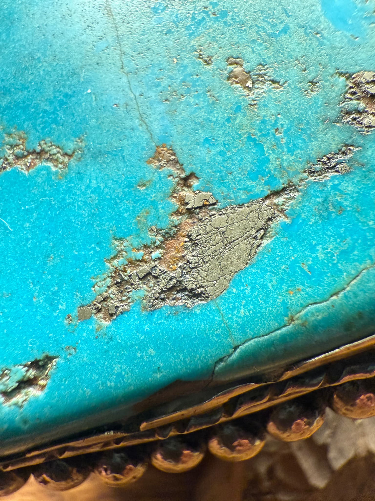 Large Slab Morenci Mine Turquoise Cuff