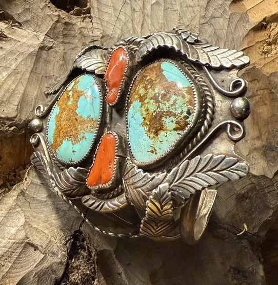 Leroy Reeves Turquoise Coral Cuff