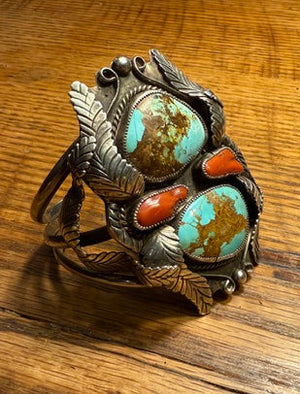 Leroy Reeves Turquoise Coral Cuff