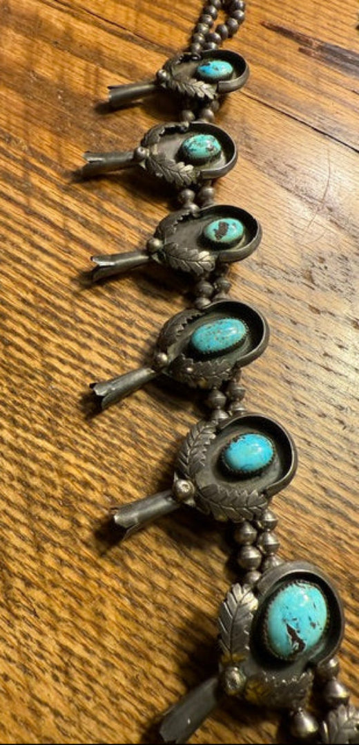 Lyre Shape Naja Squash Blossom Necklace