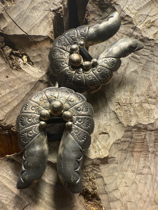 Matching Crescent Silver Belt Buckles