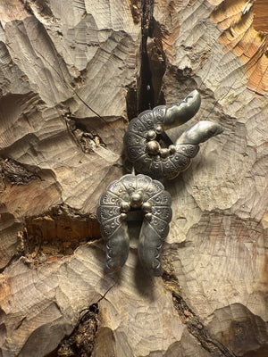 Matching Crescent Silver Belt Buckles