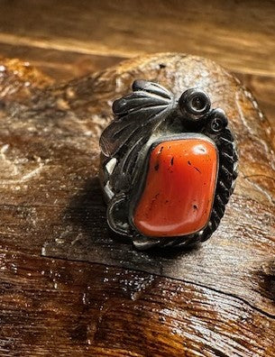 Mediterranean Italian Coral Ring