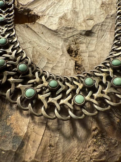 Mexico City Sterling Turquoise Link Necklace