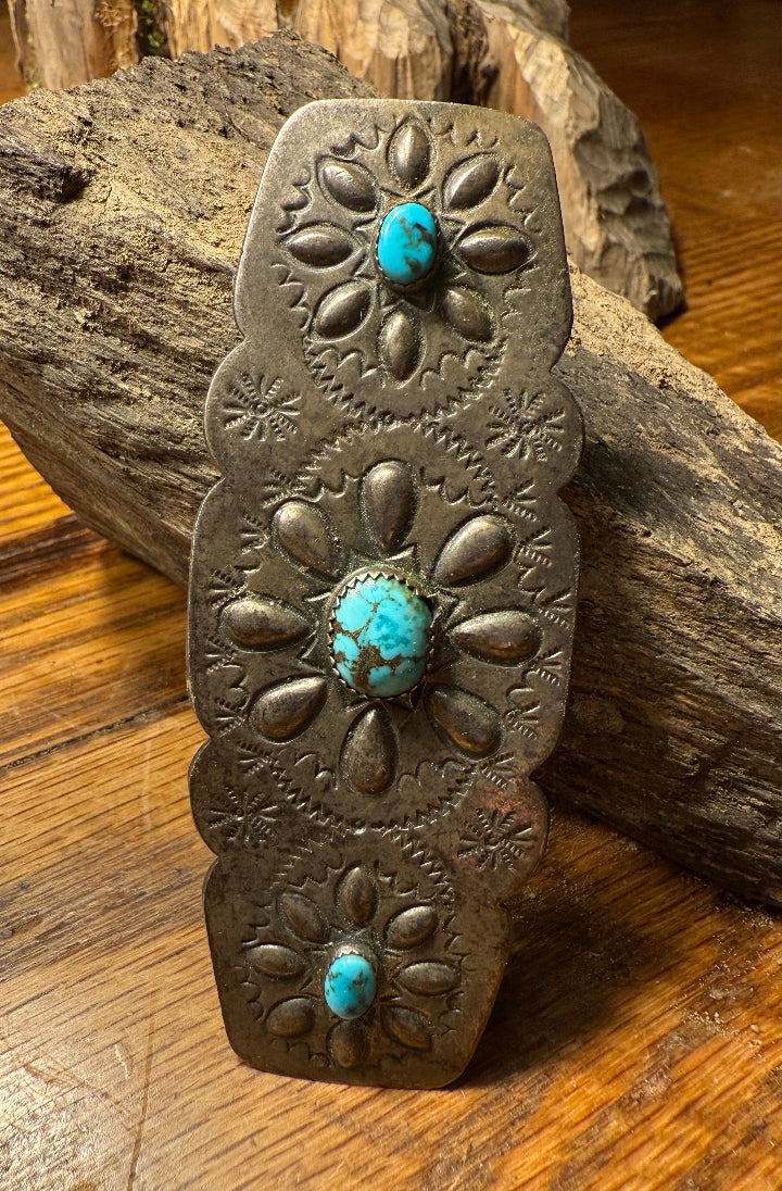 Morenci Turquoise 3 Stone Barrette