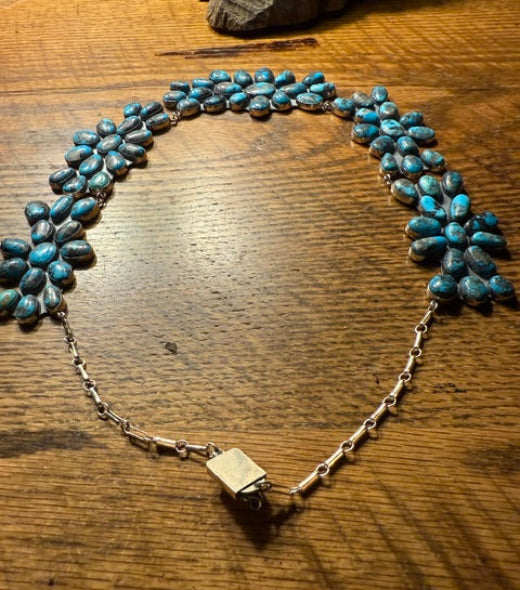 Morenci Turquoise Flower Necklace