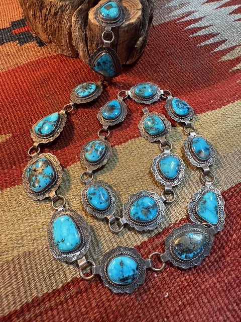 Morenci Turquoise Link Concha Belt