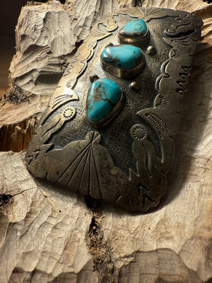 Morenci Turquoise Shadow Box Belt Buckle