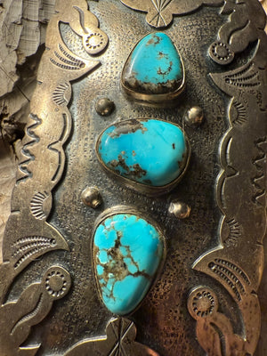 Morenci Turquoise Shadow Box Belt Buckle