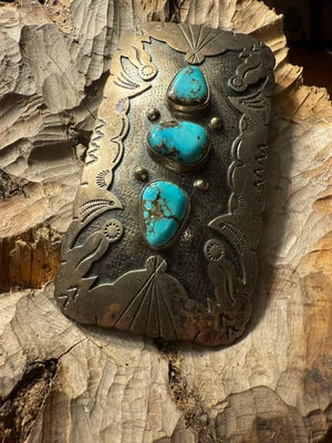 Morenci Turquoise Shadow Box Belt Buckle