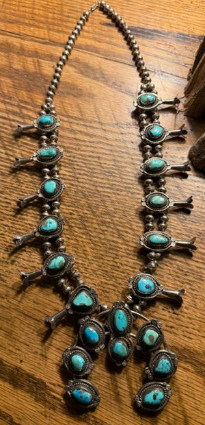 Muncie Yazzie Squash Blossom Necklace
